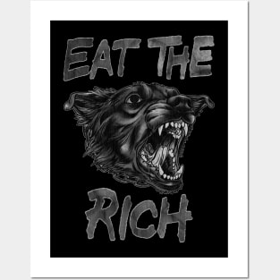 EAT THE RICH B&W Posters and Art